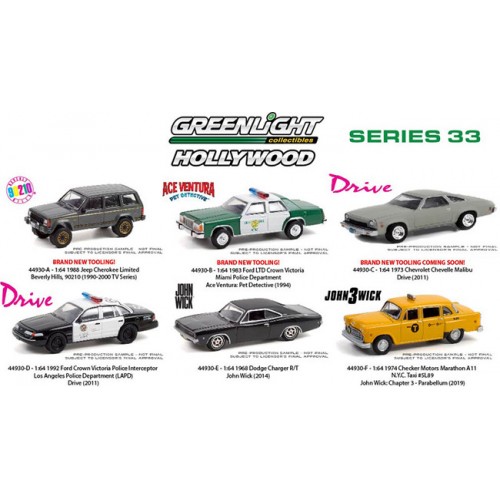 Greenlight Hollywood Series 33 - Six Car Set