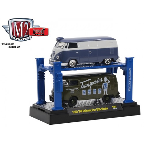 M2 Machines Auto-Lifts Release 22 - 1966 Volkswagen Delivery Van and 1953 Volkswagen Beetle