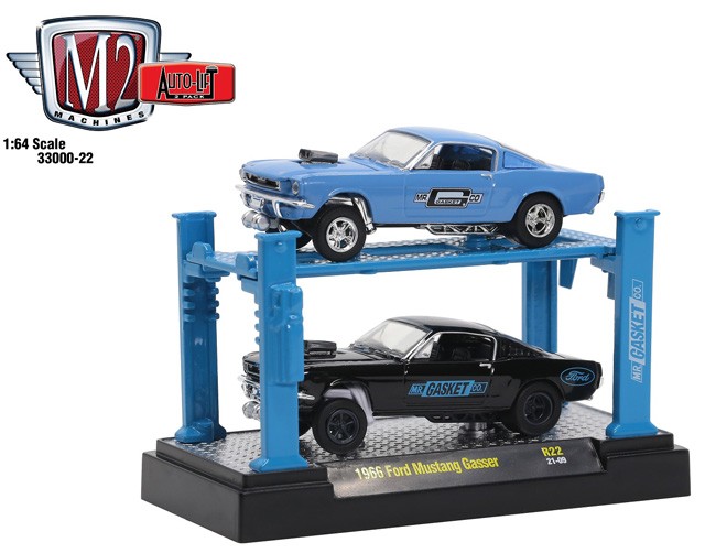 M2 Machines Auto-Lifts Release 22 - 1966 Ford Mustang Gasser Set