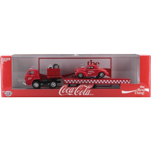 M2 Machines Coca-Cola Auto-Haulers TW14 - 1969 Dodge L600 and 1941 Willys Coupe