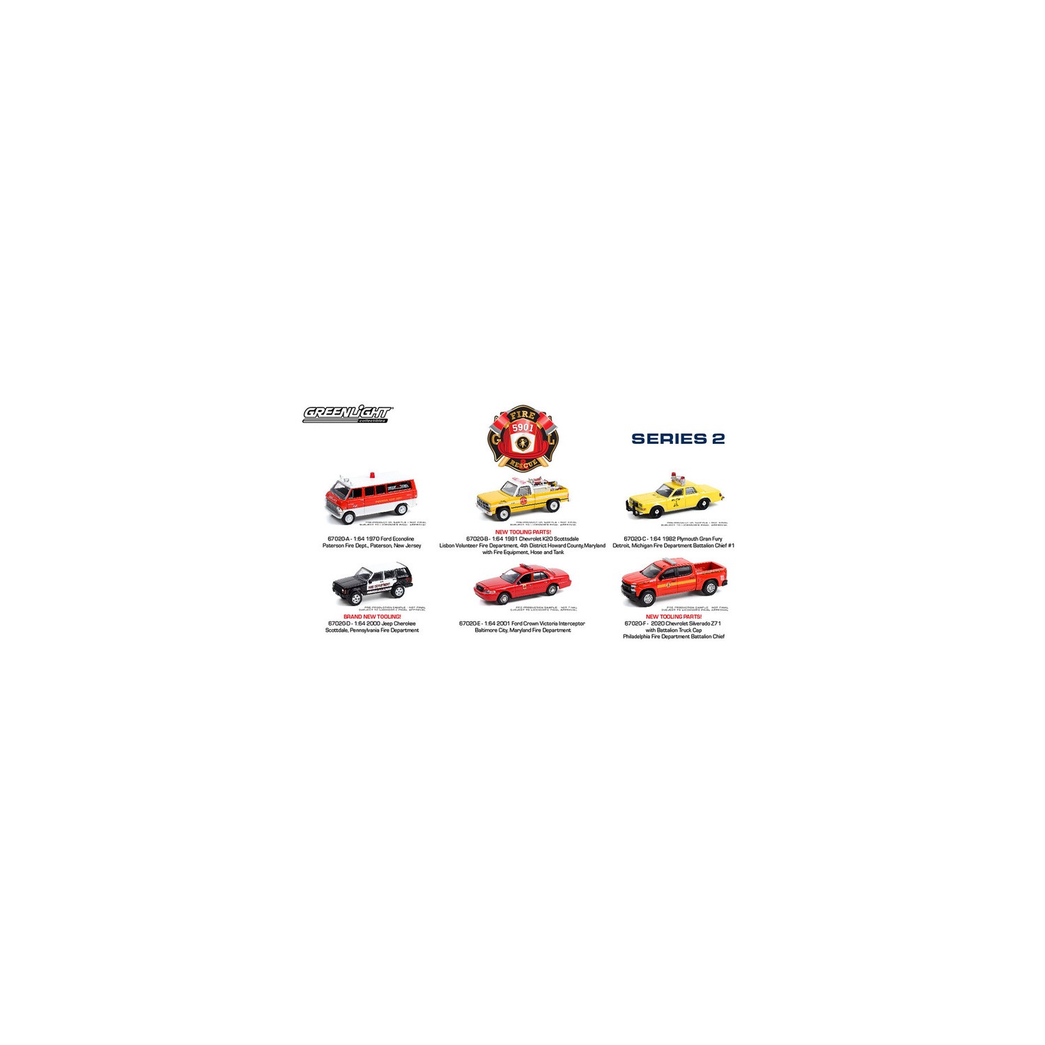 Greenlight Fire and Rescue Series 2 - Six Piece Set