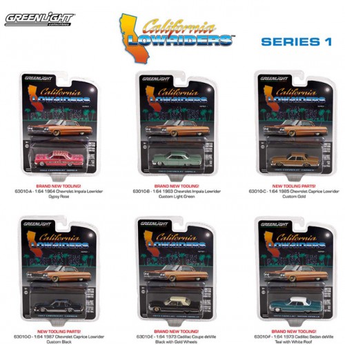 Greenlight California Lowriders Series 1 - Six Car Set