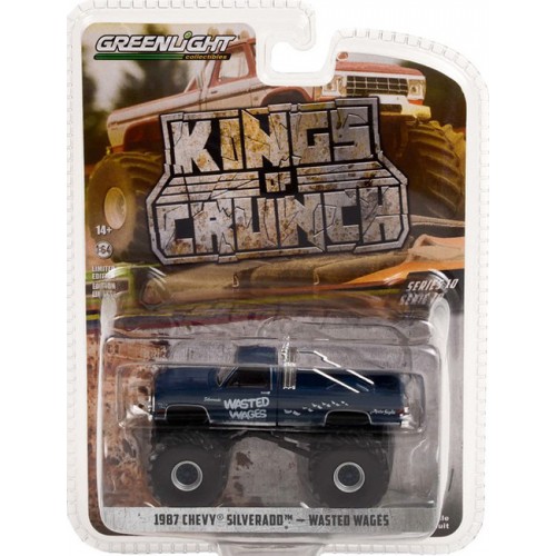 Greenlight Kings of Crunch Series 10 - 1987 Chevrolet Silverado Monster Truck Wasted Wages