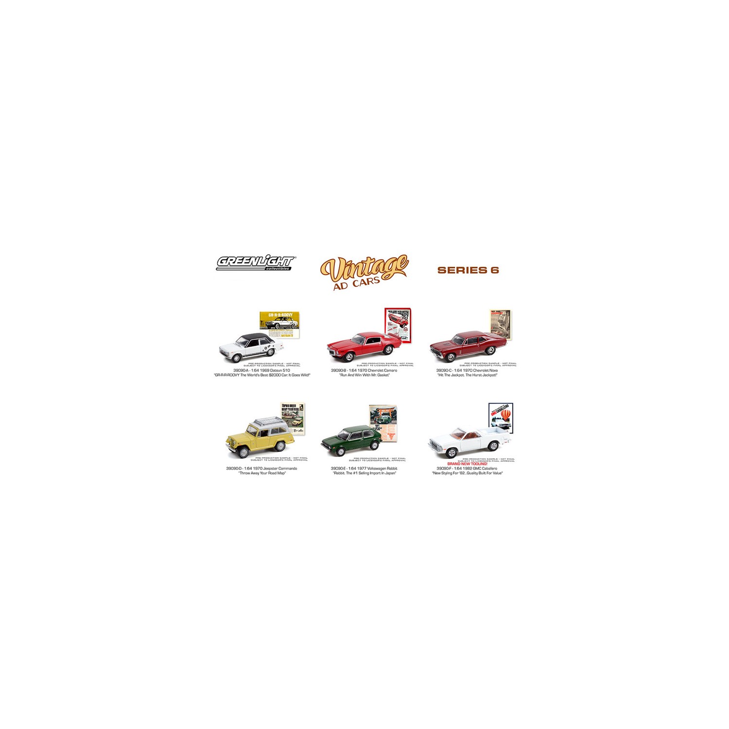 Greenlight Vintage Ad Cars Series 6 - Six Car Set