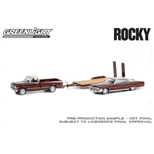 Greenlight Hollywood Hitch and Tow Series 10 - 1972 Chevy C-10 with 1973 Cadillac Sedan deVille Rocky