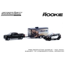 Greenlight Hollywood Hitch and Tow Series - 2020 Nissan Titan Pro 4X with 2013 Ford Police Interceptor LAPD