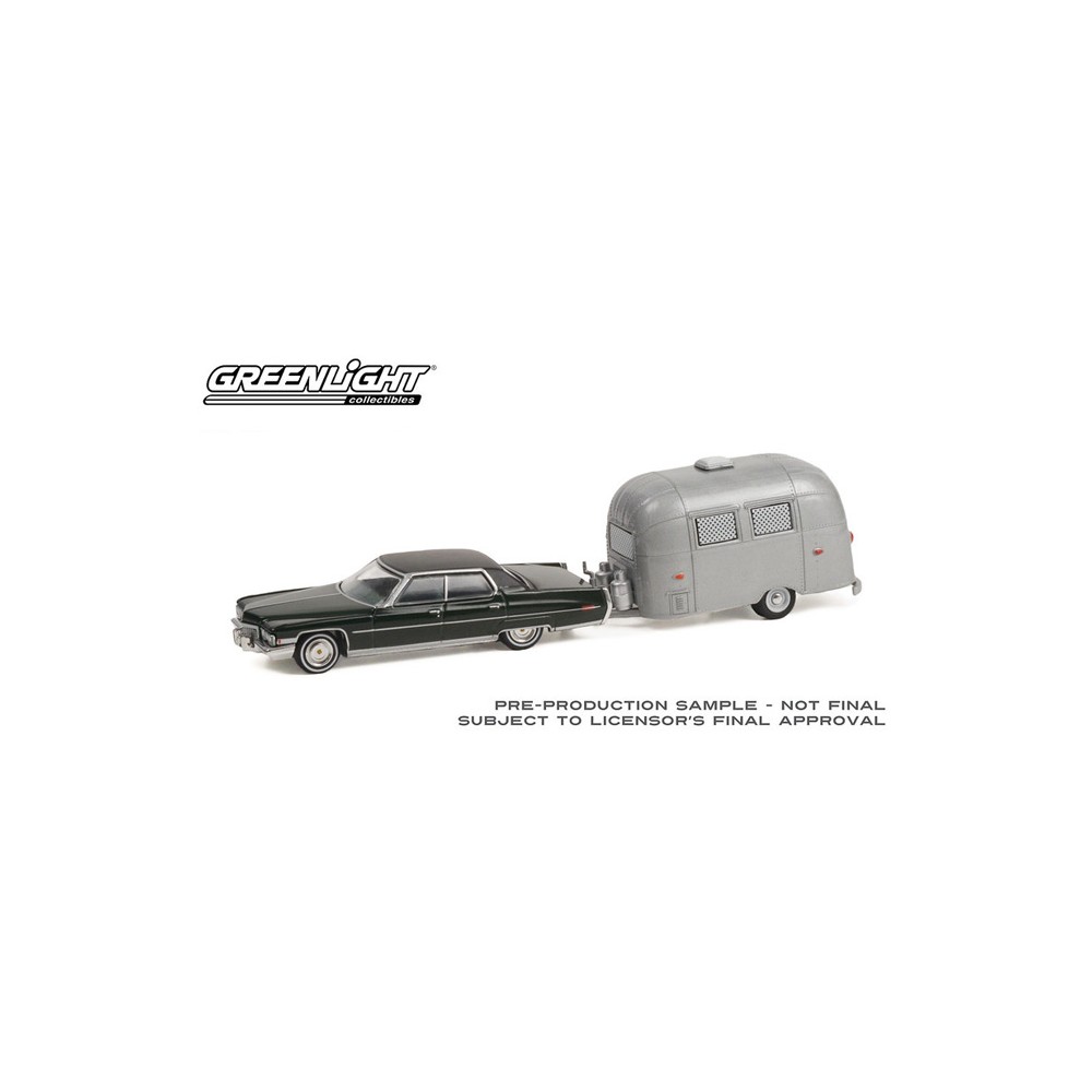 Greenlight Hitch and Tow Series 24 - 1972 Cadillac Sedan deVille with Airstream Bambi Camper Trailer