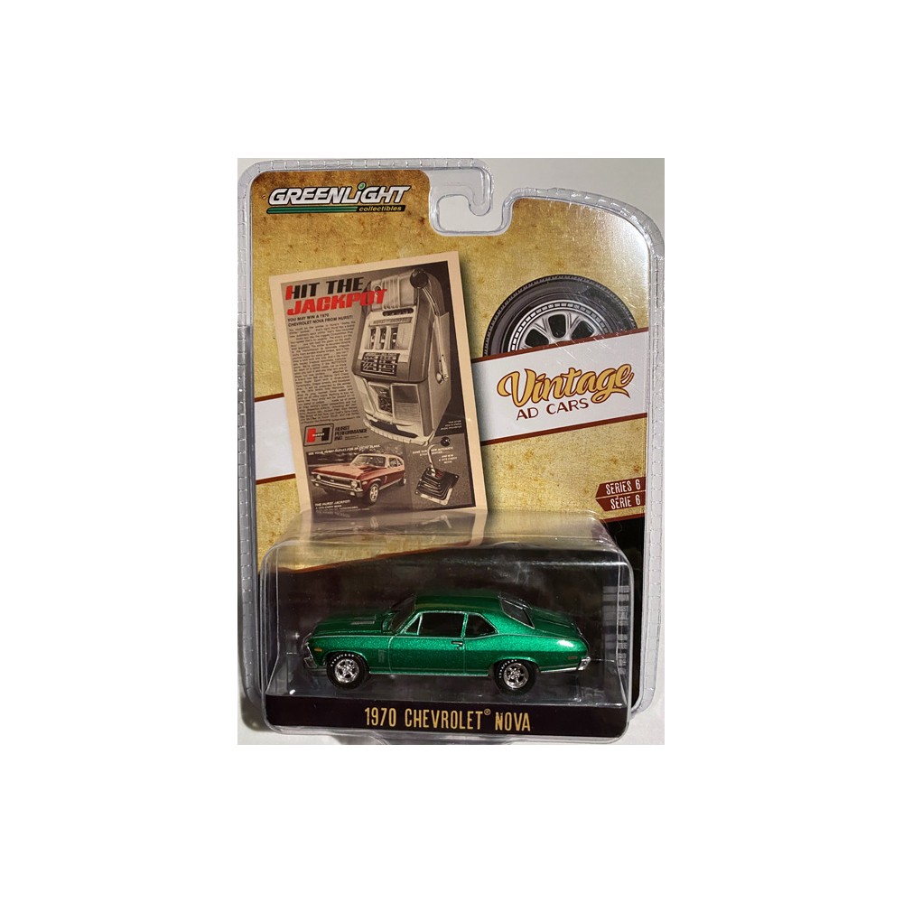Greenlight Vintage Ad Cars Series 6 - 1970 Chevrolet Nova GREEN MACHINE CHASE
