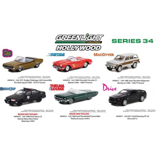 Greenlight Hollywood Series 34 - Six Car Set