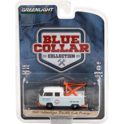 Greenlight Blue Collar Series 10 - 1969 Volkswagen Double Cab Pickup with Tow Hook Gulf