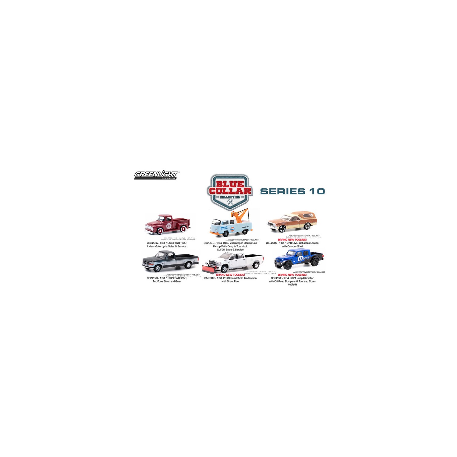 Greenlight Blue Collar Series 10 - Six Car Set