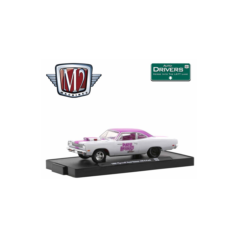 M2 Machines Drivers Release 83- 1969 Plymouth Road Runner 440 6-Pack