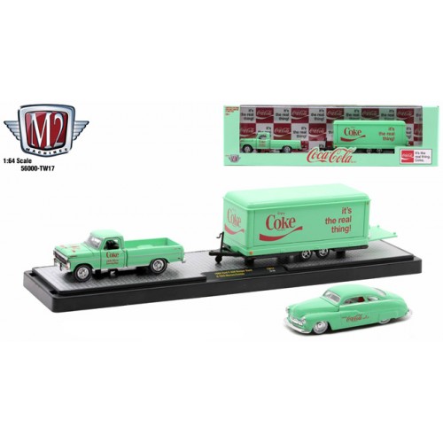 M2 Machines Coca-Cola Auto-Haulers Release TW017 - 1969 Ford F-250 Ranger Truck and 1949 Mercury Custom