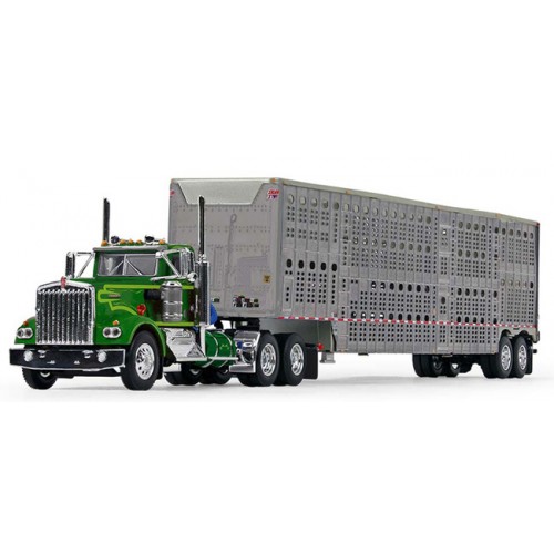 DCP by First Gear - Kenworth W900A Day Cab with Wilson Livestock Tandem-Axle Trailer