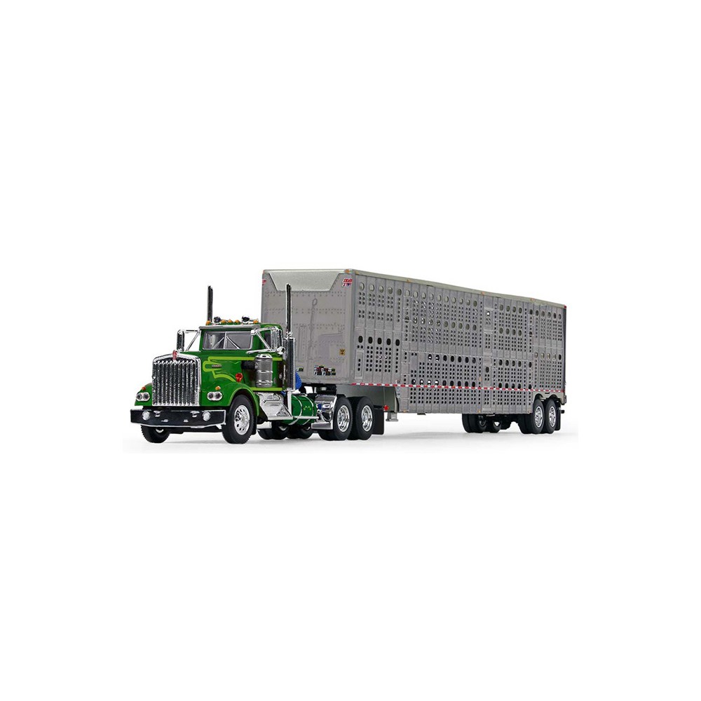 DCP by First Gear - Kenworth W900A Day Cab with Wilson Livestock Tandem-Axle Trailer