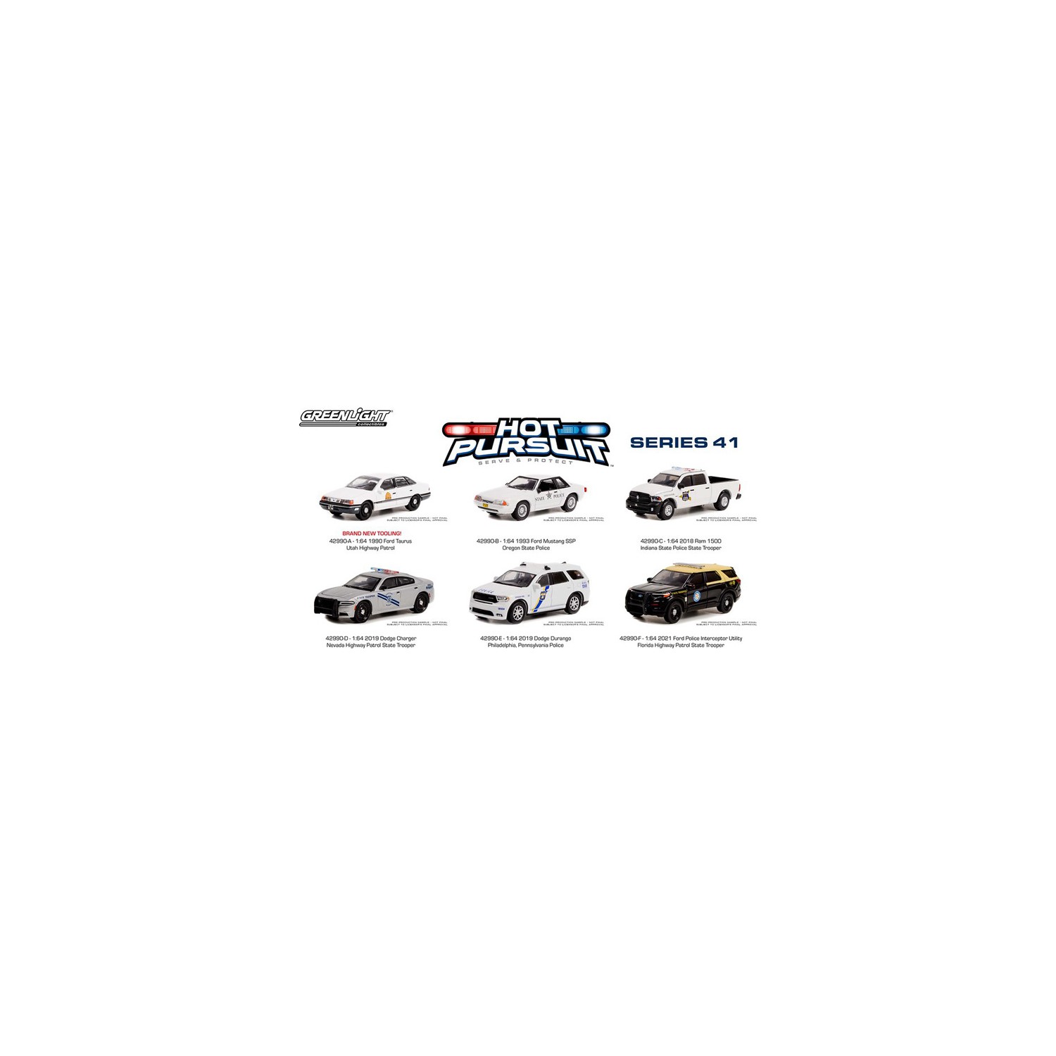 Greenlight Hot Pursuit Series 41 - Six Car Set