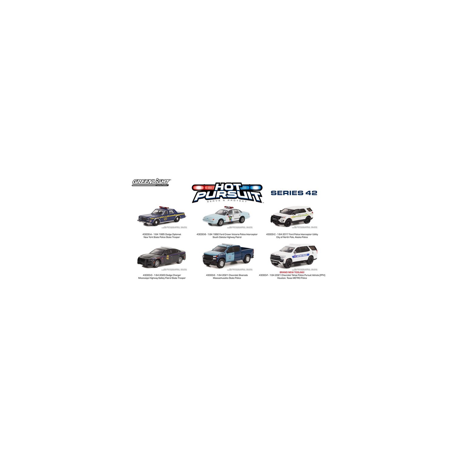 Greenlight Hot Pursuit Series 42 - Six Car Set