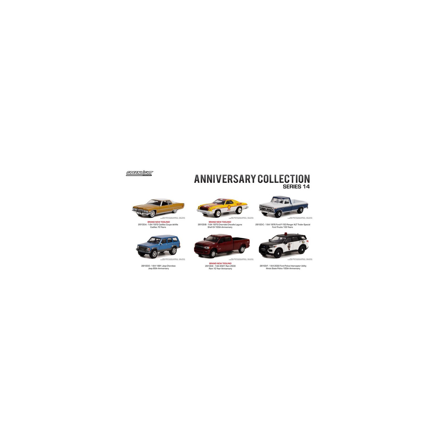 Greenlight Anniversary Collection Series 14 - Six Car Set