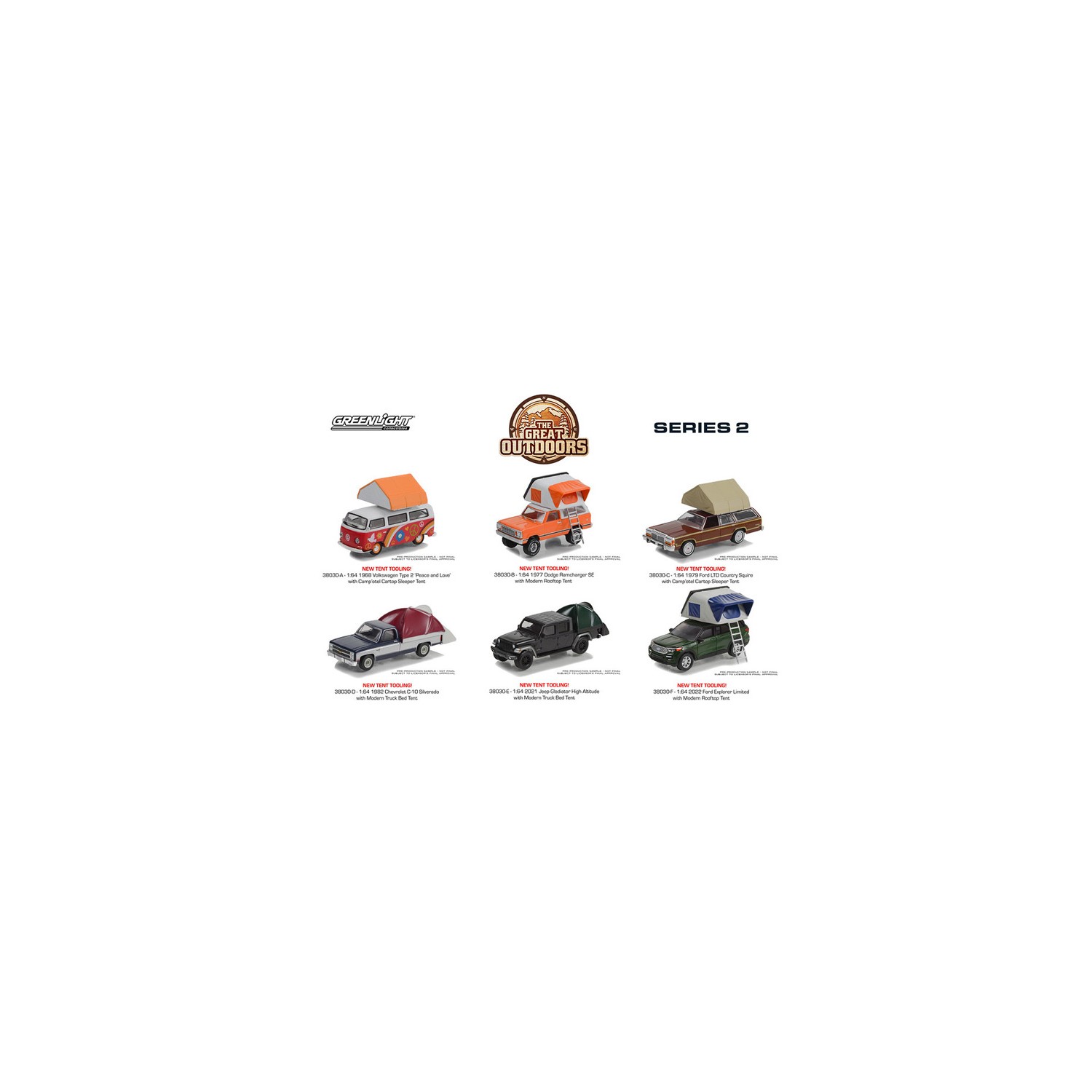 Greenlight The Great Outdoors Series 2 - Six Car Set