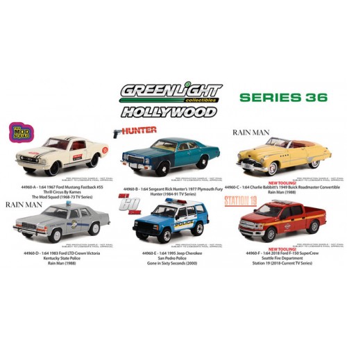 Greenlight Hollywood Series 36 - Six Car Set