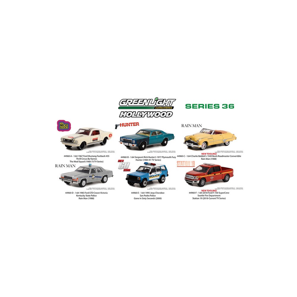 Greenlight Hollywood Series 36 - Six Car Set