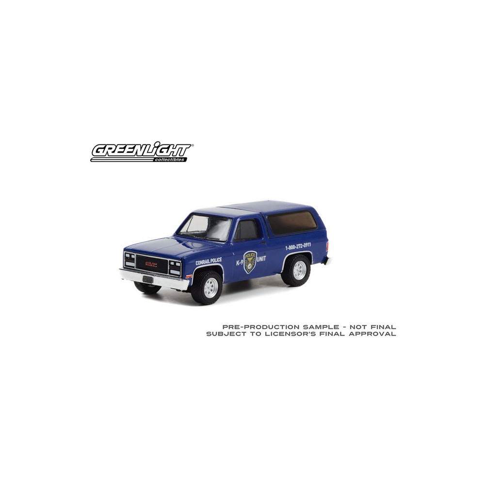 Greenlight Hobby Exclusive - 1990 GMC Jimmy Conrail Police K-9 Unit