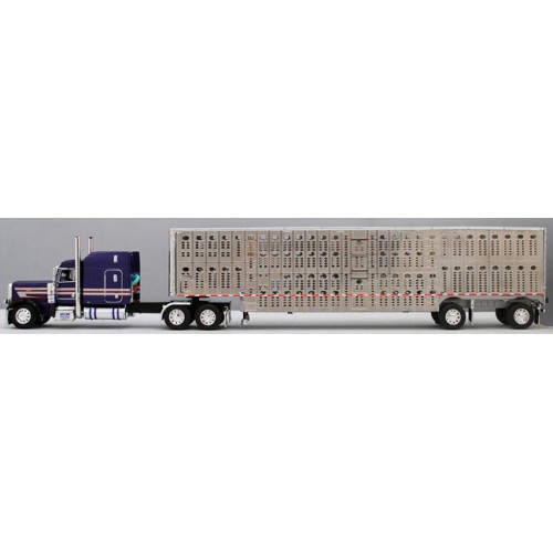 DCP by First Gear - Peterbilt 389 with Wilson Silverstar Livestock Spread-Axle Trailer