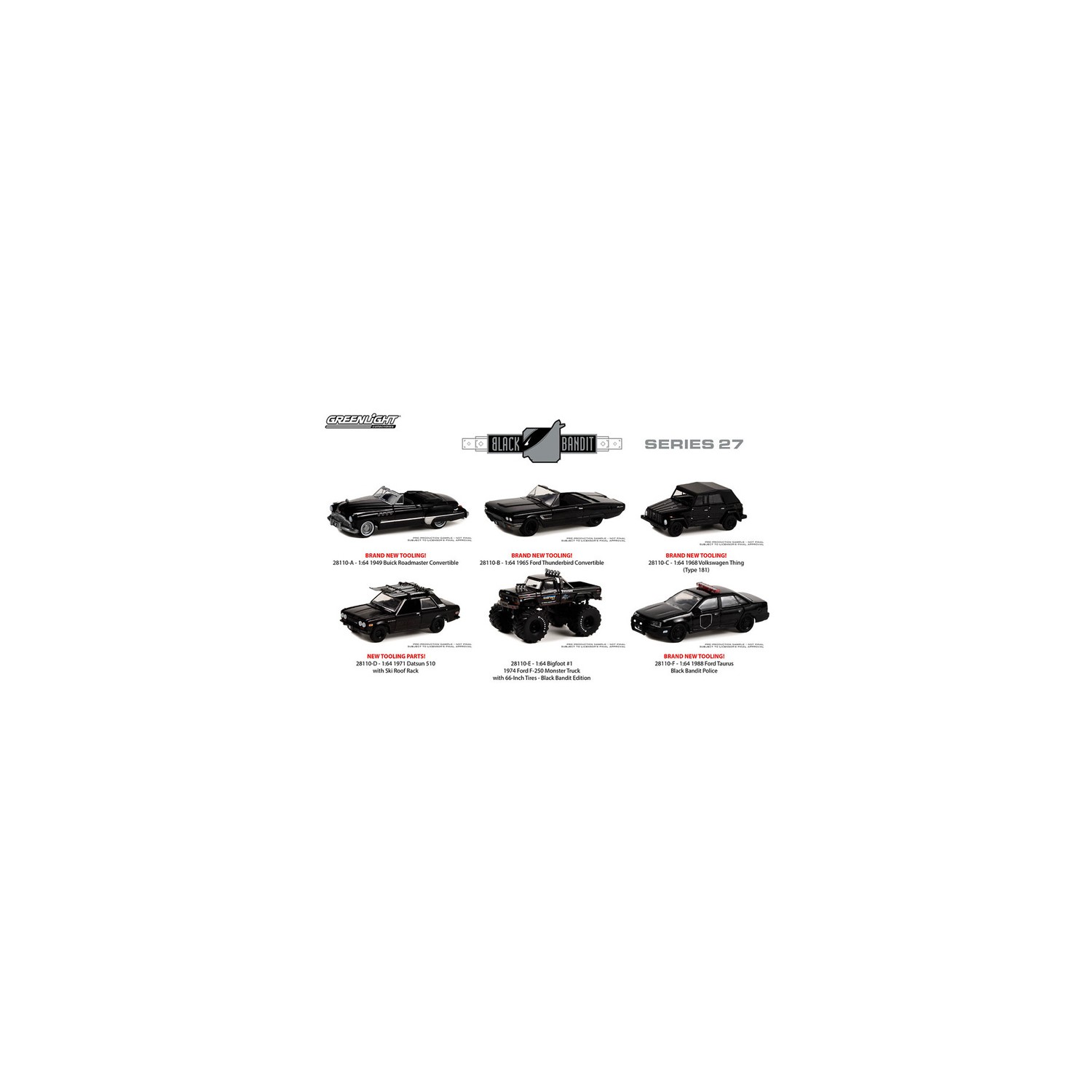 Greenlight Black Bandit Series 27 - Six Car Set