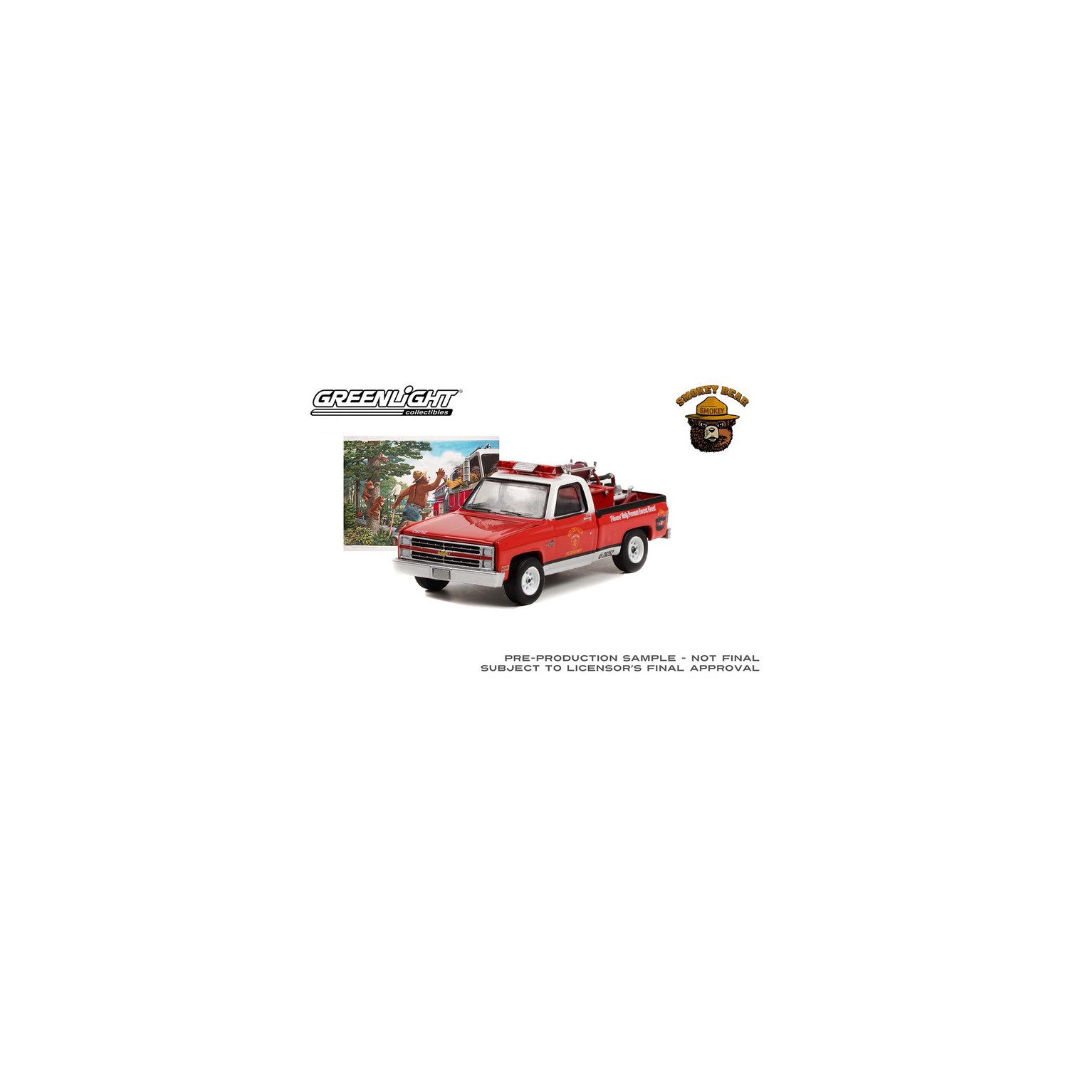 Greenlight Smokey Bear Series 1 - 1984 Chevrolet C20 Custom Deluxe with Fire Equipment