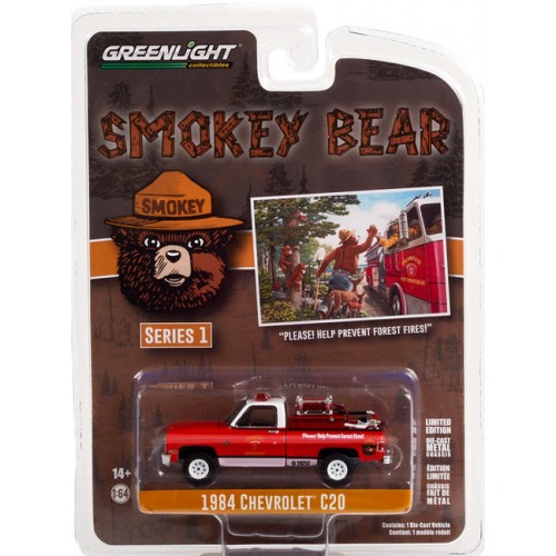Greenlight Smokey Bear Series 1 - 1984 Chevrolet C20 Custom Deluxe with Fire Equipment